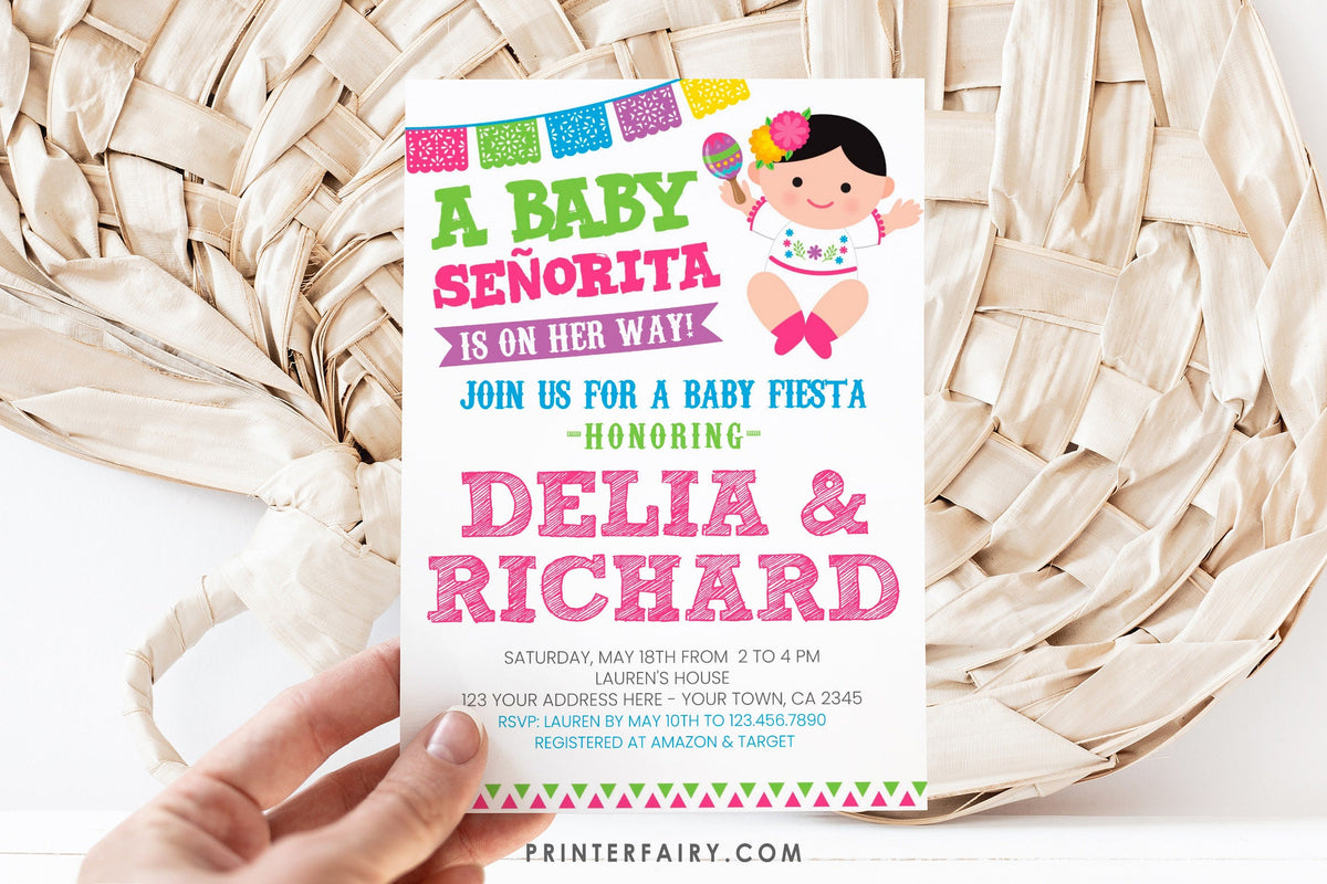Fiesta Baby Shower Invitation, Little Señorita, Editable (Instant Download)