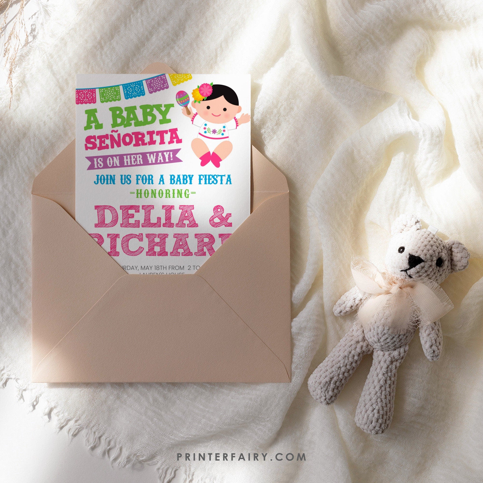 Fiesta Baby Shower Invitation, Little Señorita, Editable (Instant Download)