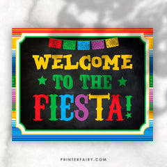 Welcome to the Fiesta Sign, Colorful Printable (Instant Download)