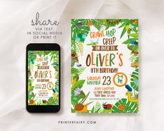 Bugs Birthday Invitation, Creepy Crawly Party, Editable Digital Invite (INSTANT DOWNLOAD)