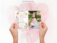 Fairy Tea Party Invitation, Floral 2nd Birthday (Editable Digital Download)