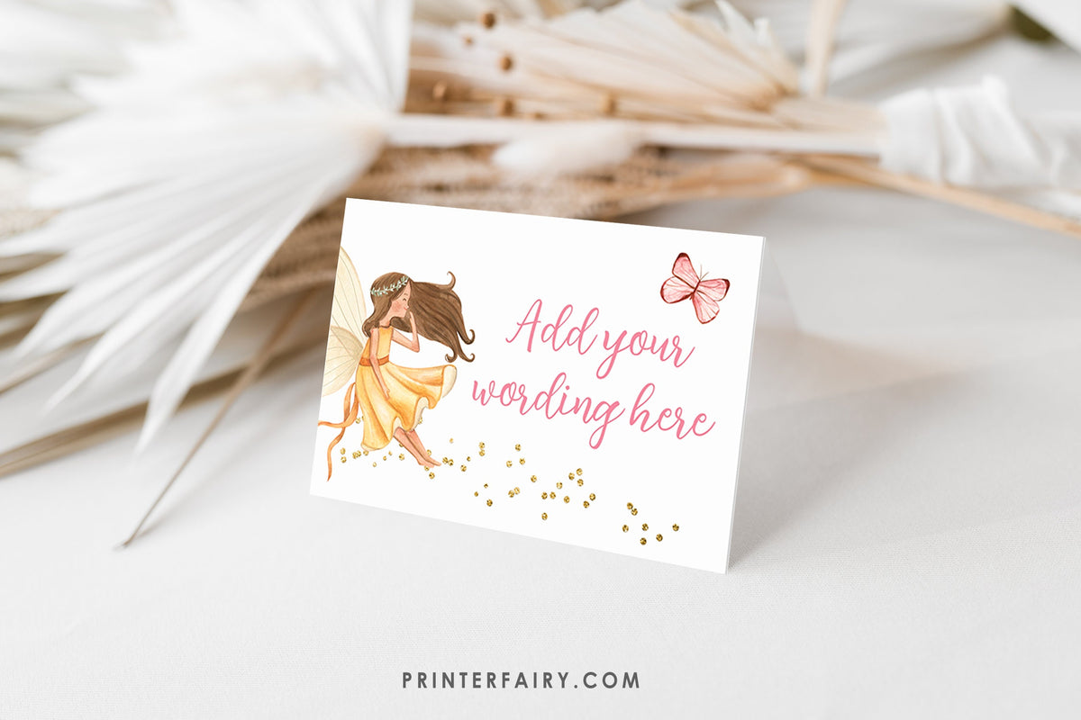 Editable Fairy Party Food Tents, Princess Birthday (Digital Download)