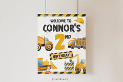 Construction Birthday Welcome Sign: Dump Truck Theme (Editable, Instant Download)