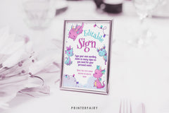 Dragon Birthday Welcome Sign, Girl Party Decoration (Printable Template)