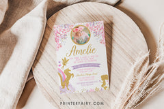 Fairy Unicorn and Mermaid with Photo EDITABLE Birthday Invitation Template, INSTANT DOWNLOAD