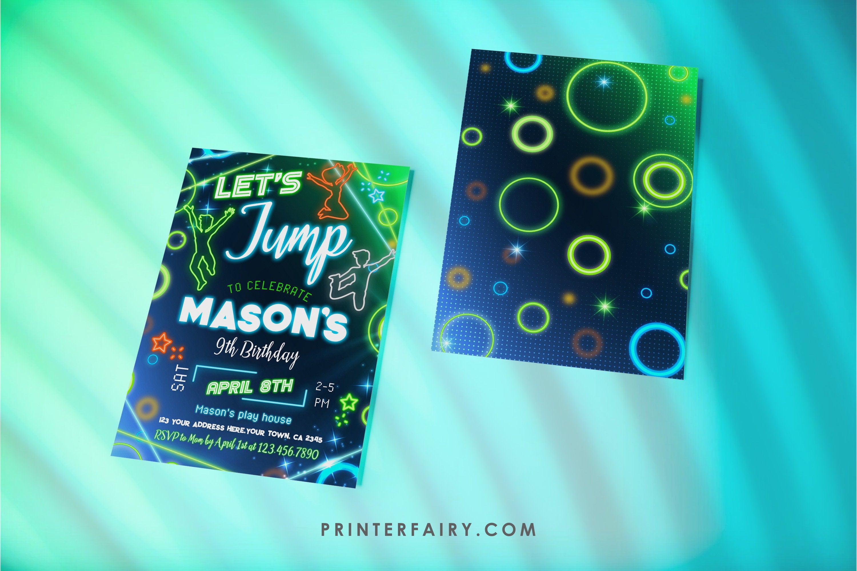 Jump and Bounce House Birthday Invitation – Editable Party Invite (Digital)