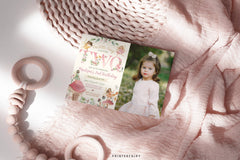 Editable Fairy 2nd Birthday Invitation: Floral Garden Party (Corjl Template)