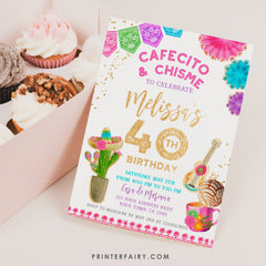 Fiesta Birthday Invitation, Editable Mexican Party Invite (Digital Download)