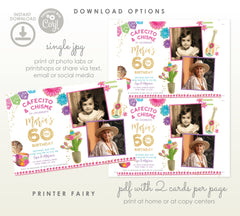 Cafecito y Chisme Fiesta Birthday Invitation with Photo (Digital Download)