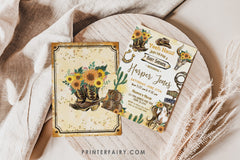 Rustic Cowgirl Baby Shower Invitation: Rodeo Western Theme (Editable, Digital Download)