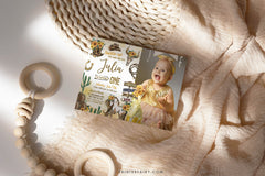 Cowgirl First Birthday Photo Invitation: Wild West, Editable (Digital Download)