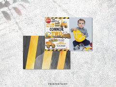 Editable Construction Truck Birthday Invitation with Photo (Digital Download)