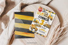 Construction Truck Birthday Invitation: Editable Corjl Template (Instant Download)