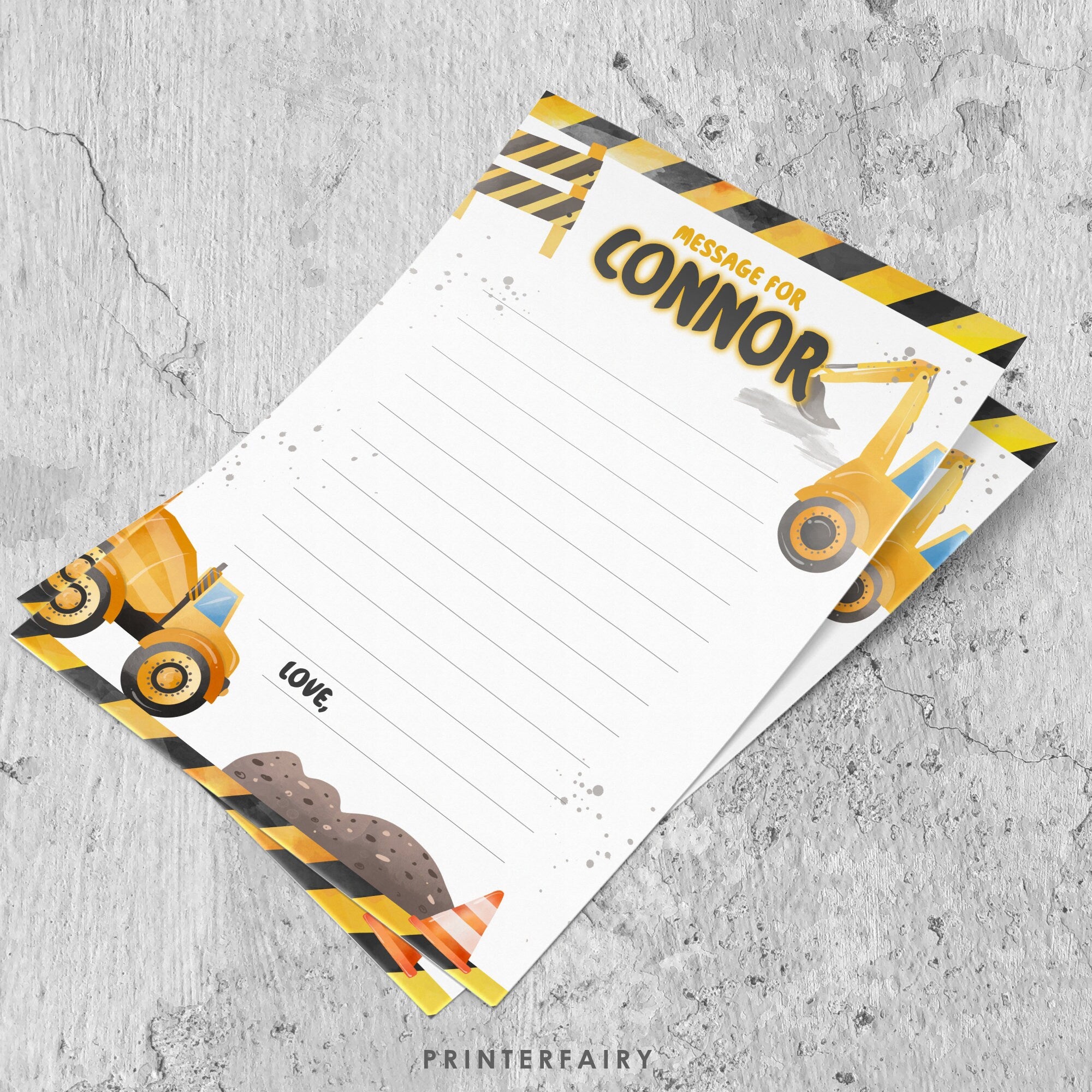 Construction Birthday Time Capsule: Dump Truck Party Decoration (Instant Download)