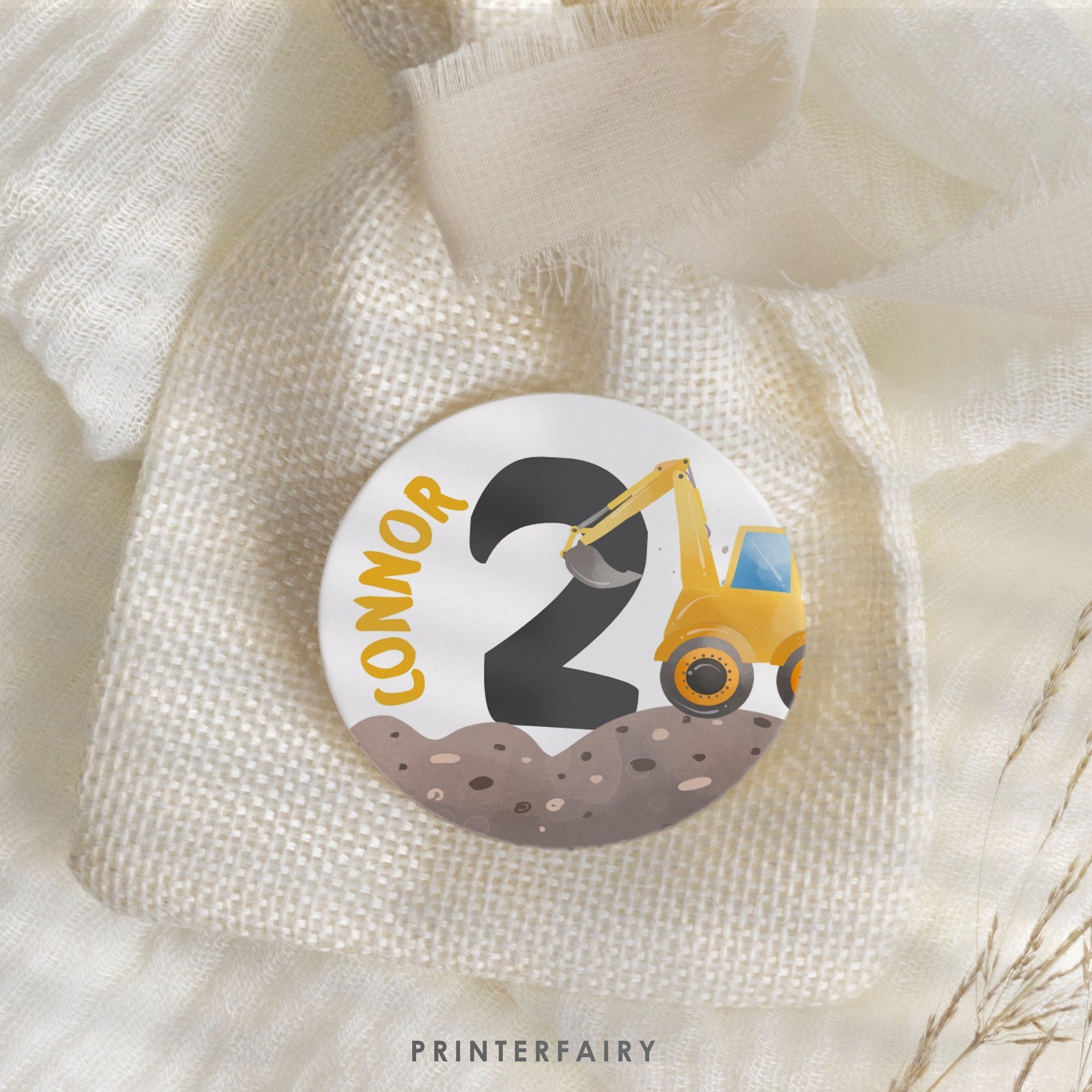 Construction Cupcake Toppers: Truck Birthday Party Decor (Editable, Instant Download)