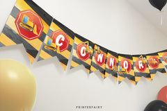 Construction Birthday Banner: Editable Truck Party Garland (Digital Download)