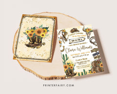 Cowgirl Baby Shower Invitation: Wild West, Rodeo Theme (Editable, Instant Download)
