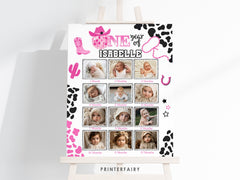 Disco Cowgirl 1st Birthday Photo Board, Rhinestone Theme (Digital Download)