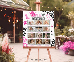Disco Cowgirl 1st Birthday Photo Board, Rhinestone Theme (Digital Download)
