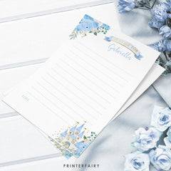 Blue Princess 1st Birthday Time Capsule, Fairytale Keepsake (Editable in Corjl)