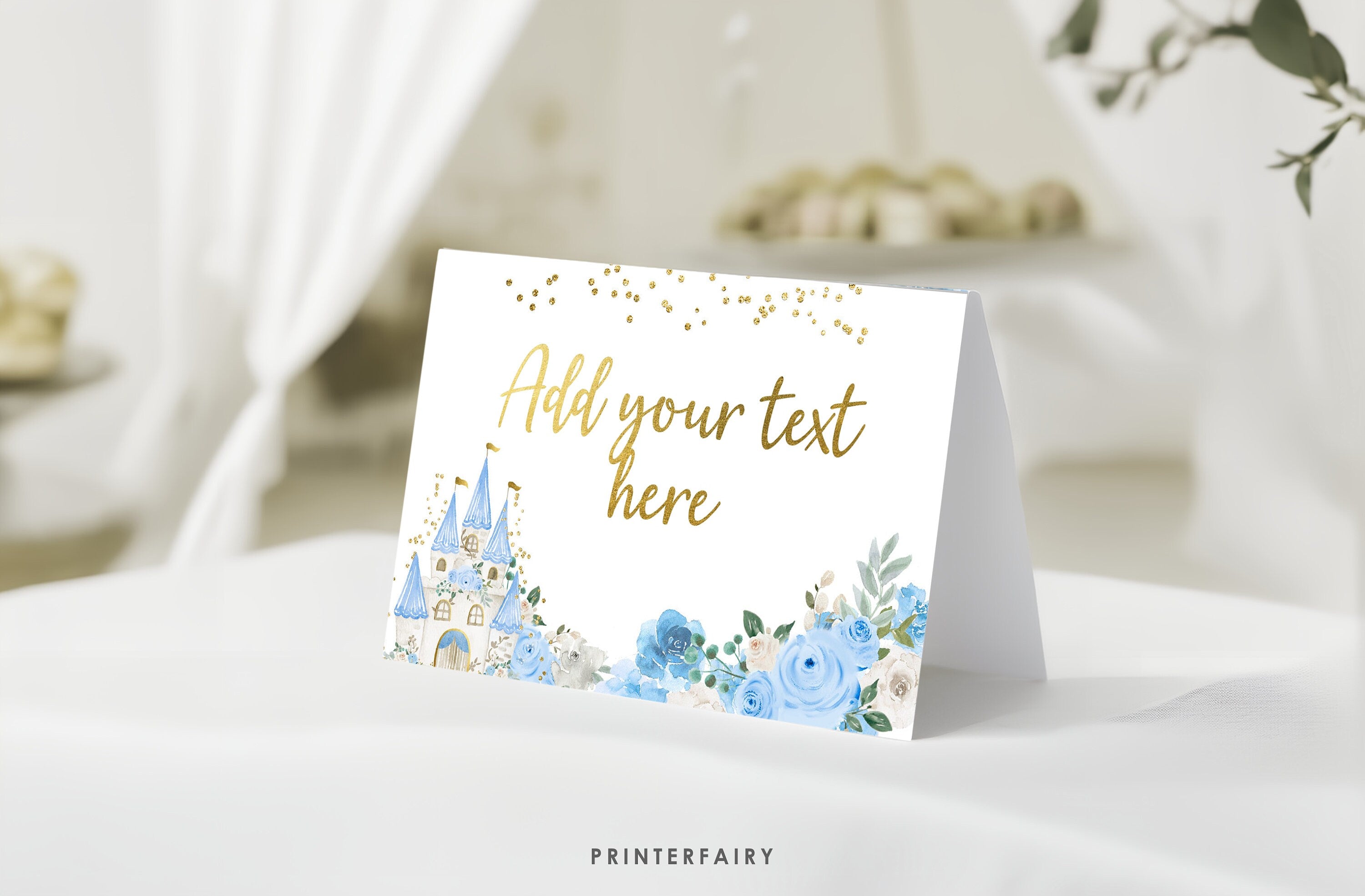 Princess Castle Food Tents, Royal Party Decor (Editable, Instant Download)