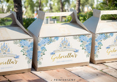 Cinderella Gable Box Label, Princess Party Favor (Editable, Instant Download)