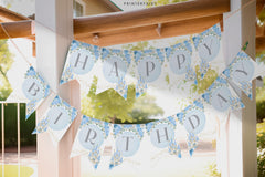 Cinderella Birthday Banner, Editable Princess Party Decor (Instant Download)