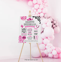 Disco Cowgirl First Birthday Milestones Board, Editable Prints (Digital Download)