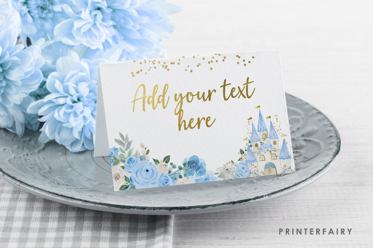 Princess Castle Food Tents, Royal Party Decor (Editable, Instant Download)