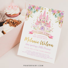 Editable Princess Baby Shower Invitation, Royal Castle (Digital Download)