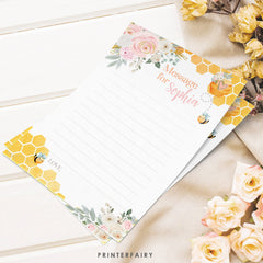 Bee First Birthday Time Capsule, Honeycomb Design (Instant Download)