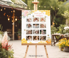 Bee 1st Birthday Photo Board, Honeycomb Design (Digital Download)