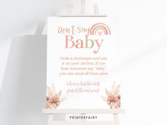 Boho Rainbow Baby Shower Table Editable Sign Templates BUNDLE, Instant Download