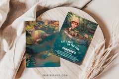 Editable Fishing Birthday Invitation with Photo (Digital Download)