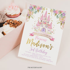 Editable Princess Castle Birthday Invitation (Digital Download)