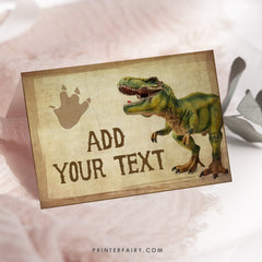 Editable Dinosaur Birthday Party Food Tents (Digital Download)