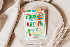 Fiesta Birthday Invitation Editable Template, Cinco de Mayo Birthday Party INSTANT DOWNLOAD