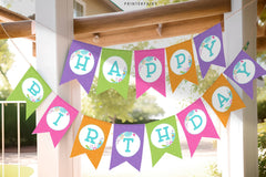 Editable Science Birthday Party Banner, Printable Bunting (Digital Download)