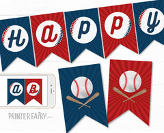 Editable Baseball Birthday Banner, Sports Party Invite (Digital)