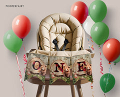 Lumberjack Bear 1st Birthday Banner, Woodland Garland (Printable)