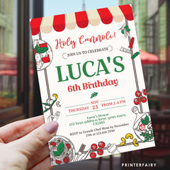 Italian Birthday Invitation, Pizza Party, Editable Printable