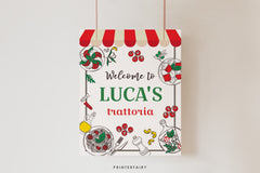 Italian Birthday Welcome Sign, Printable Trattoria Decoration (Digital Download)