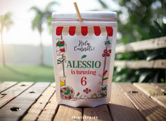 Italian Birthday Party Drink Pouch Label, Editable Printable (Digital Item)