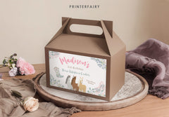 Floral Horse Birthday Gable Box Label, Editable Pony Party (Digital Download)