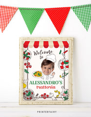 Italian Photo Birthday Welcome Sign, Printable Party Decoration (Digital Download)