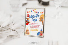 Bear Birthday Party Editable Welcome Sign (Digital Download)