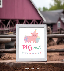 Farm Birthday Party Games, Cute Animals, Pink Barnyard Decor (Digital Download)