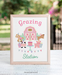 Farm Birthday Party Games, Cute Animals, Pink Barnyard Decor (Digital Download)