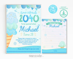 Ice Cream Birthday Time Capsule, EDITABLE (Digital Item)