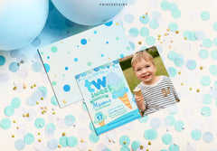Two Sweet Ice Cream 2nd Birthday Invitation with Photo (Editable Template)
